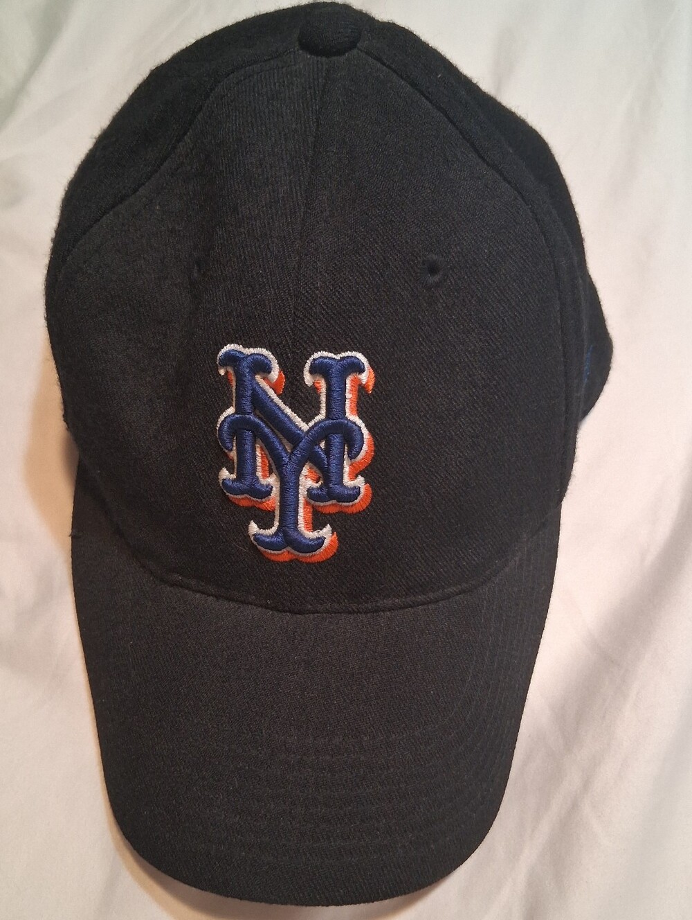 Vintage Nike Team MLB New York Mets Black Wool Strapback Hat OSFM 100% Wool